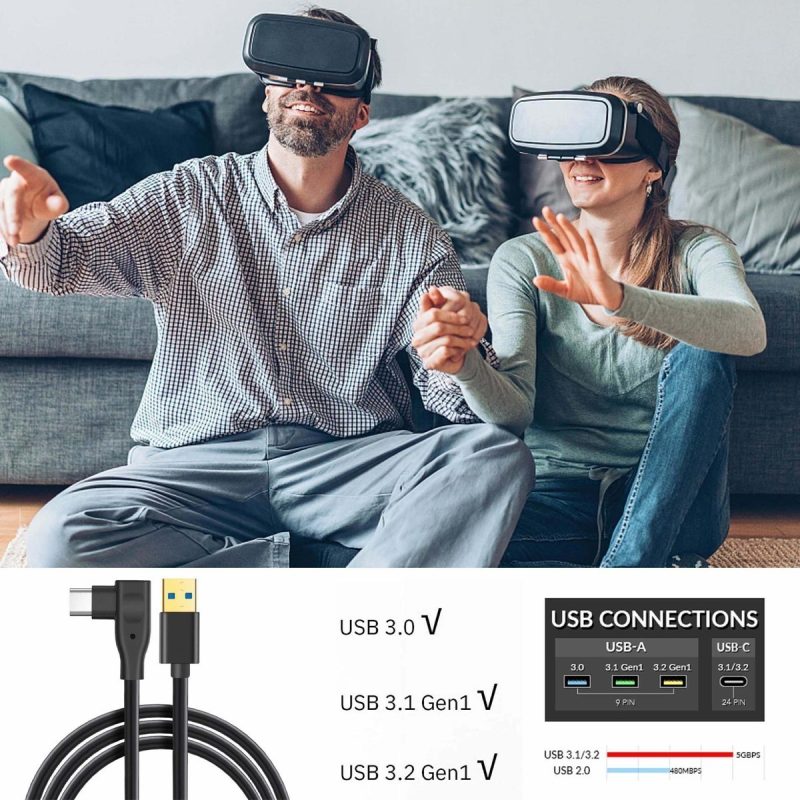 Cable Usb 3.2 A Usb C Para Oculus Quest 2 3.0m Premium - Imagen 4