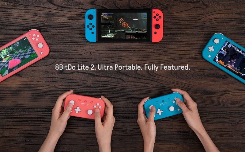 Foto mostrando el Control inalámbrico 8BitDo Lite 2 jugando a Nintendo Switch