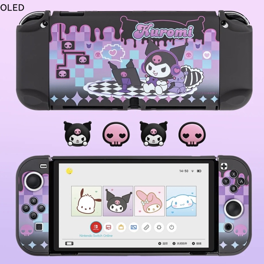 Carcasa Protectora Kuromi Sanrio Nintendo Switch OLED