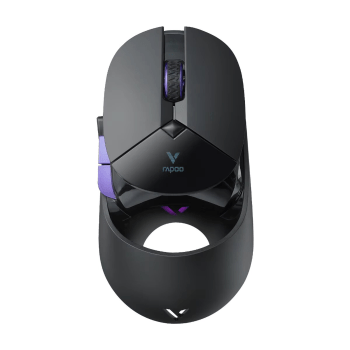 Vista superior del mouse gamer Rapoo VT960 PRO, mostrando su forma ergonómica y su acabado en negro mate.