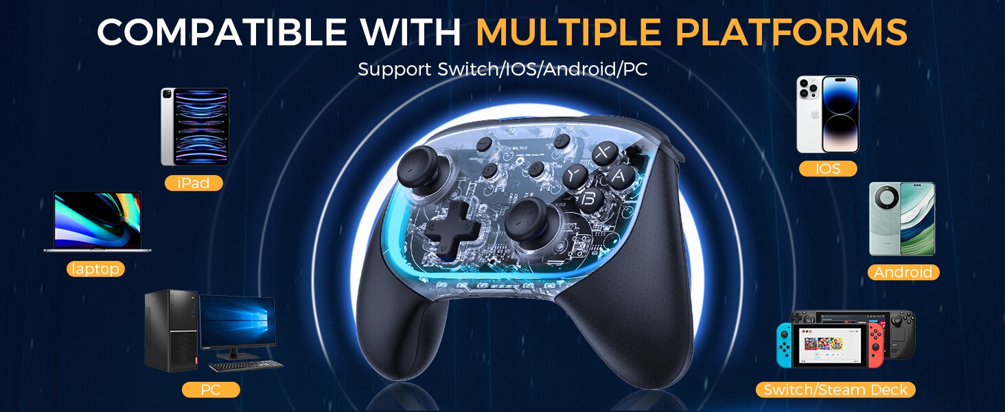 Control IINE Elite Pro compatible con Nintendo Switch, iOS, Android, PC y Steam Deck.