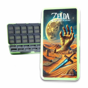 Vista frontal del Estuche para Juegos Nintendo Switch Zelda inspirado en la reliquia del desierto de Atacama, edición limitada