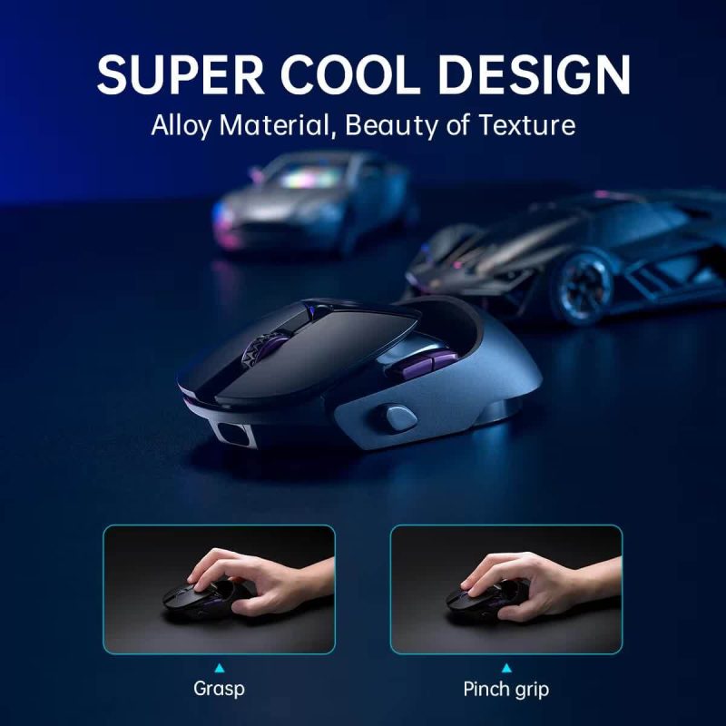 Mouse gamer Rapoo VT960 PRO con diseño en aleación y belleza en la textura.